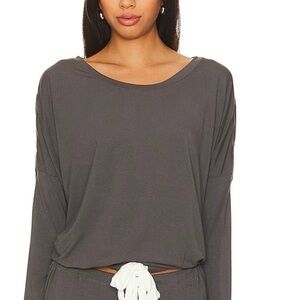 Eberjay Gisele Slouchy Lightweight Jersey Top Heather Gray NWT